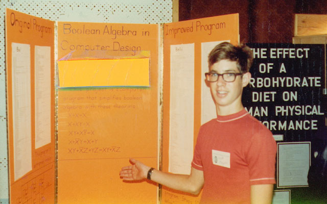 Donor 16 years old, showing science fair project